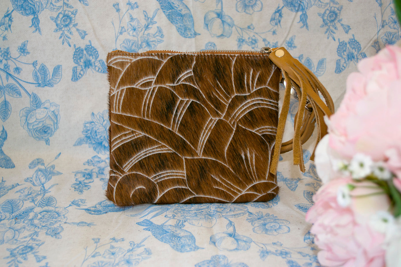 Small Carved Clutch - Brown Collection