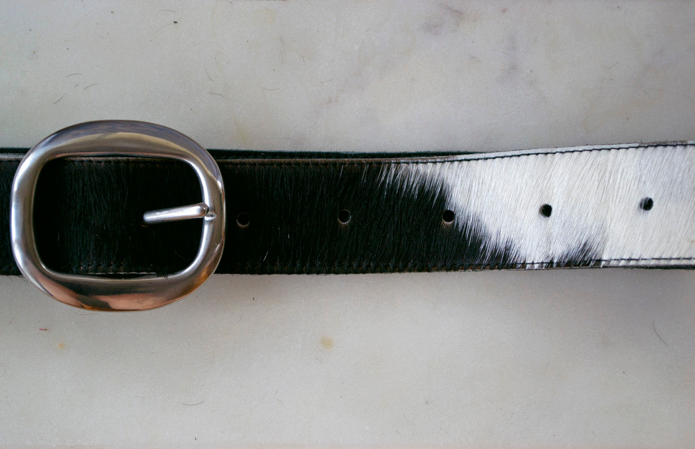 Thick Cowhide Belt ~ Black & White Range