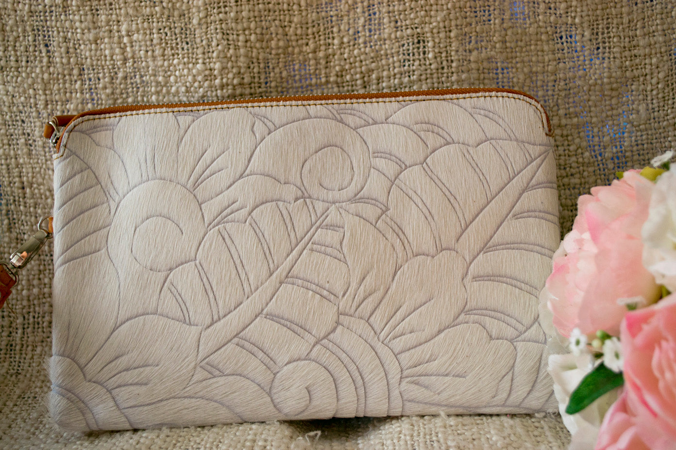 Carved Clutch - White Collection