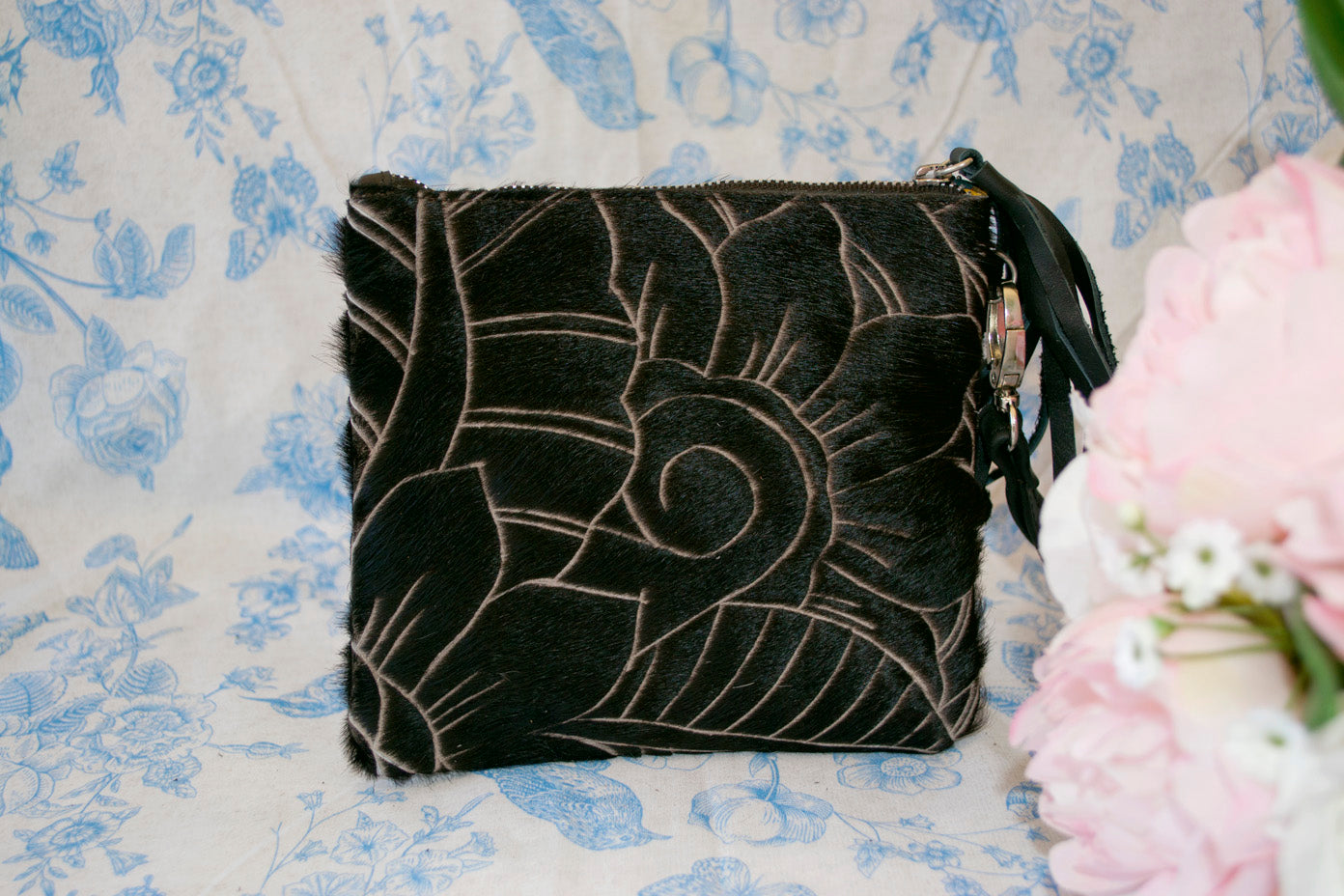 Small Carved Clutch - Black Collection
