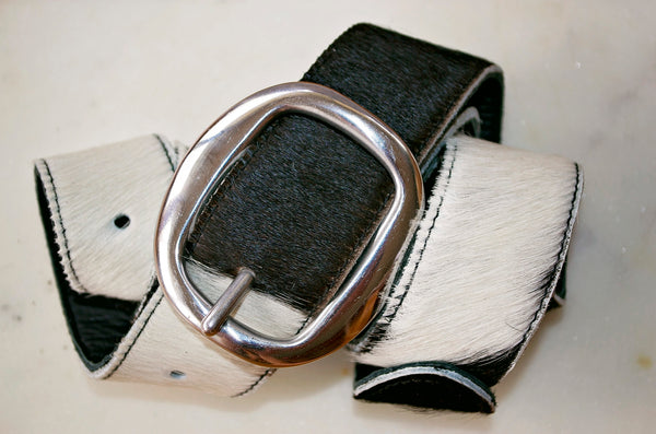 Thick Cowhide Belt ~ Black & White Range