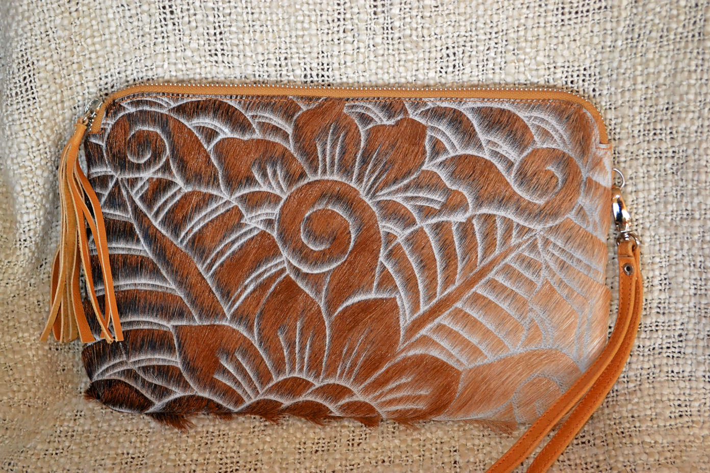 Carved Clutch - Brown Collection