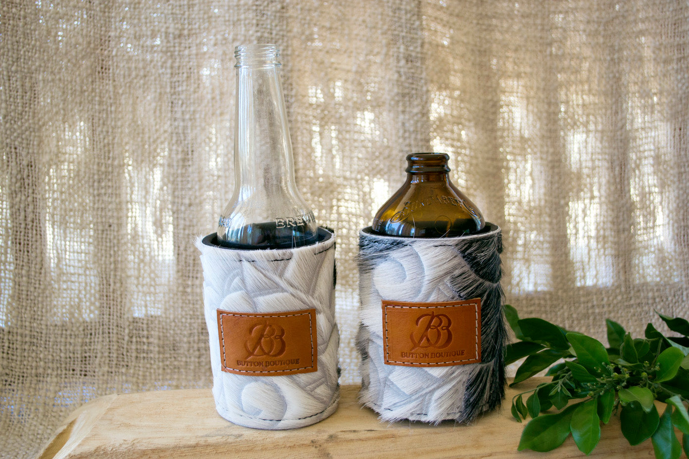 Cowhide Coolers ~ White & Black Carved Collection