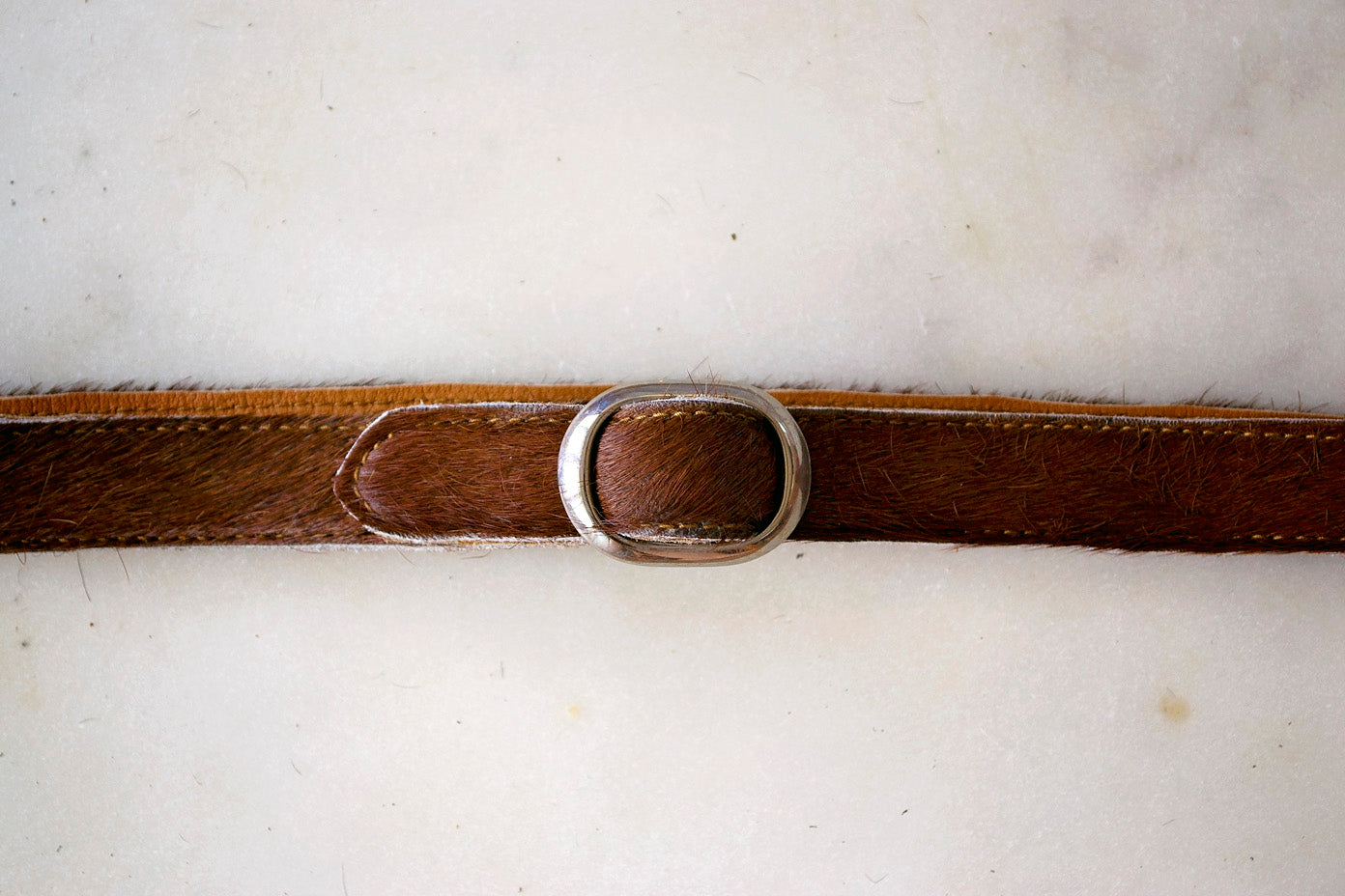 Thin Cowhide Belt ~ Brown Range