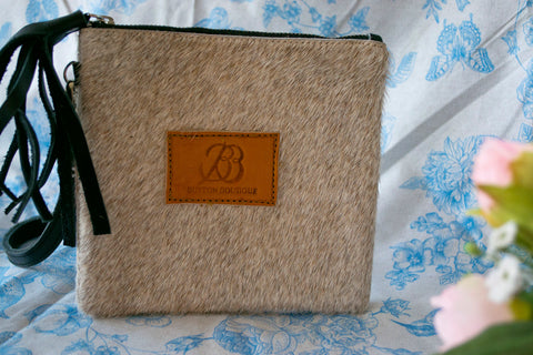 Envelope Clutch - White with a Rose Trim