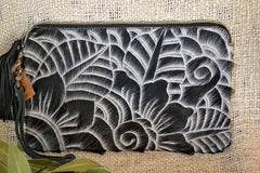 Carved Clutch -  Black Collection