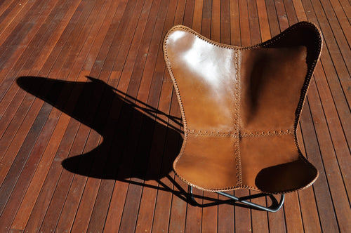Butterfly Chair - Tan Leather