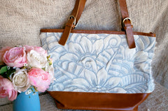 Toolong Tote ~ White Carved Collection