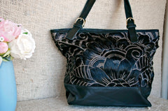 Toolong Tote ~ Black Carved Collection